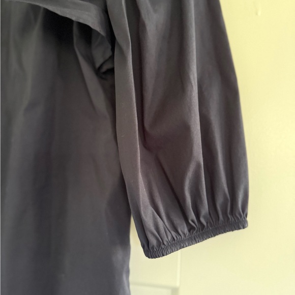 Express Blue Ruffled Bib Collar Blouse - Picture 3 of 5